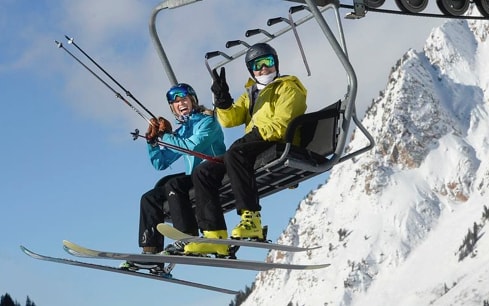Ski or Ride on the Slopes